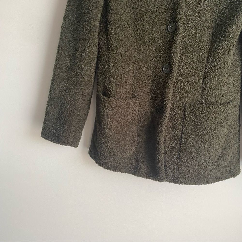Sandro Women's Olive Green Teddy Boucle Jacket - Picture 5 of 9